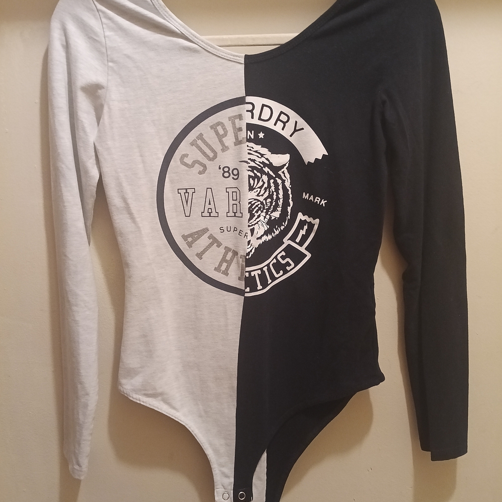 Superdry Black and White Graphic Bodysuit
